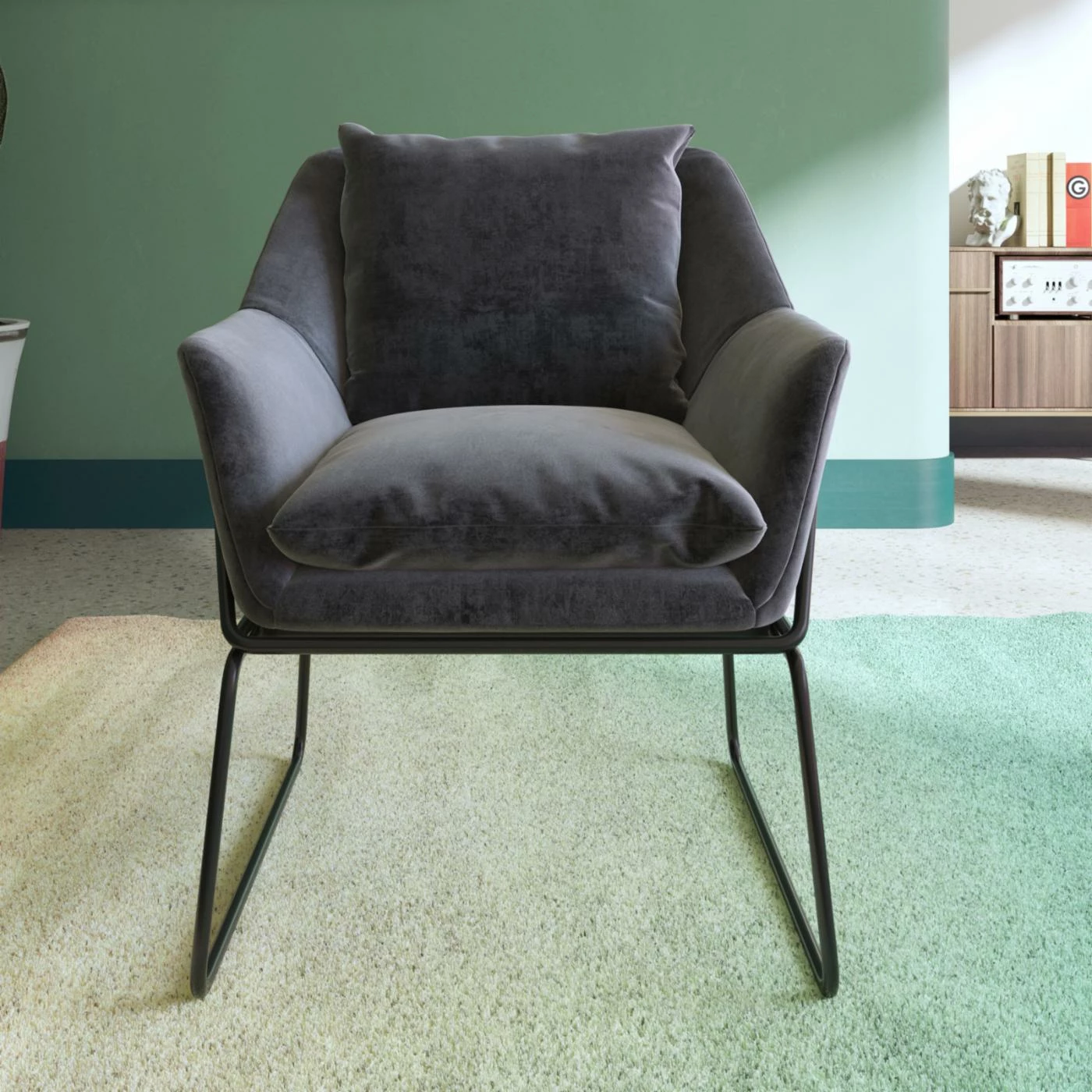 Budget ๐ Arm Chairs DHP Avery Velvet Accent Chair โ๏ธ - Image 4