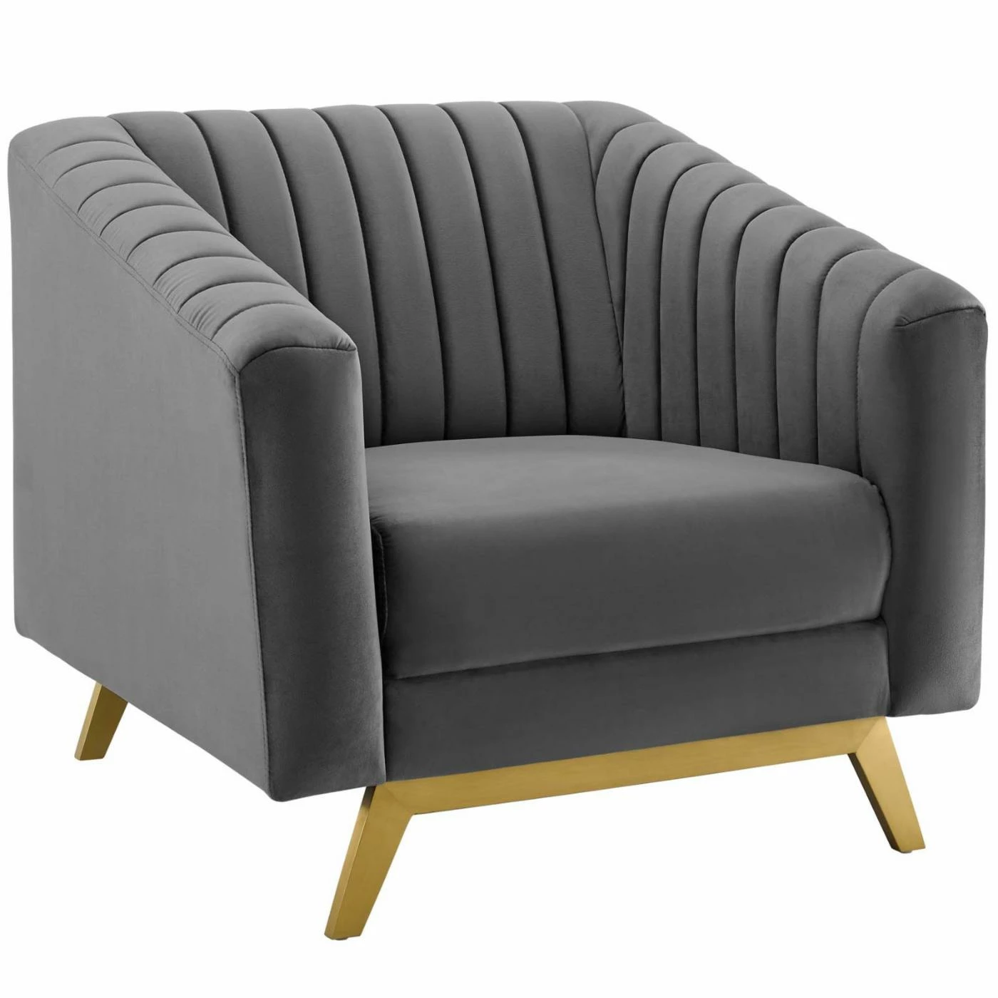 Cheapest ๐ Club Chairs Modway Valiant Vertical Channel Tufted Performance Velvet Arm Chair ๐ฅฐ - Image 4