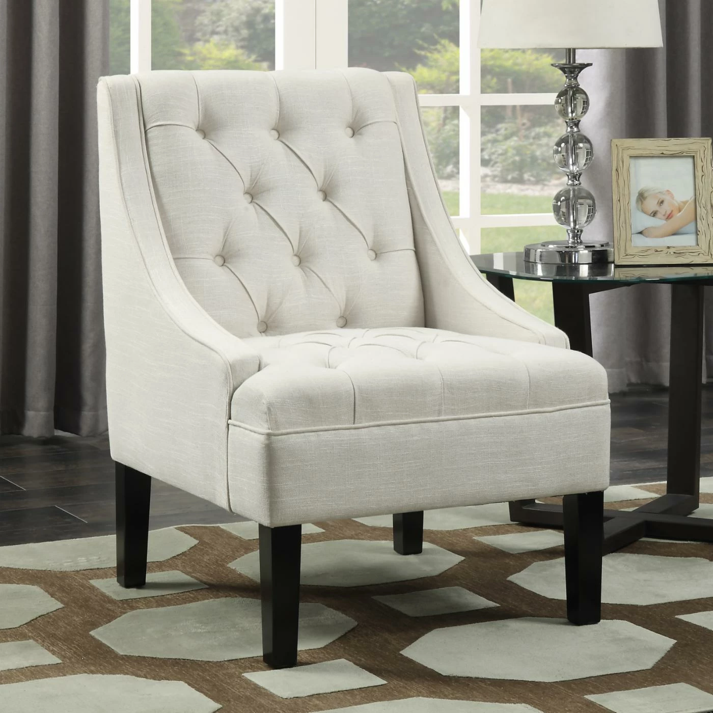 Cheap 𧨠Arm Chairs Right2Home Scoop Arm Button Tufted Accent Chair π - Image 4