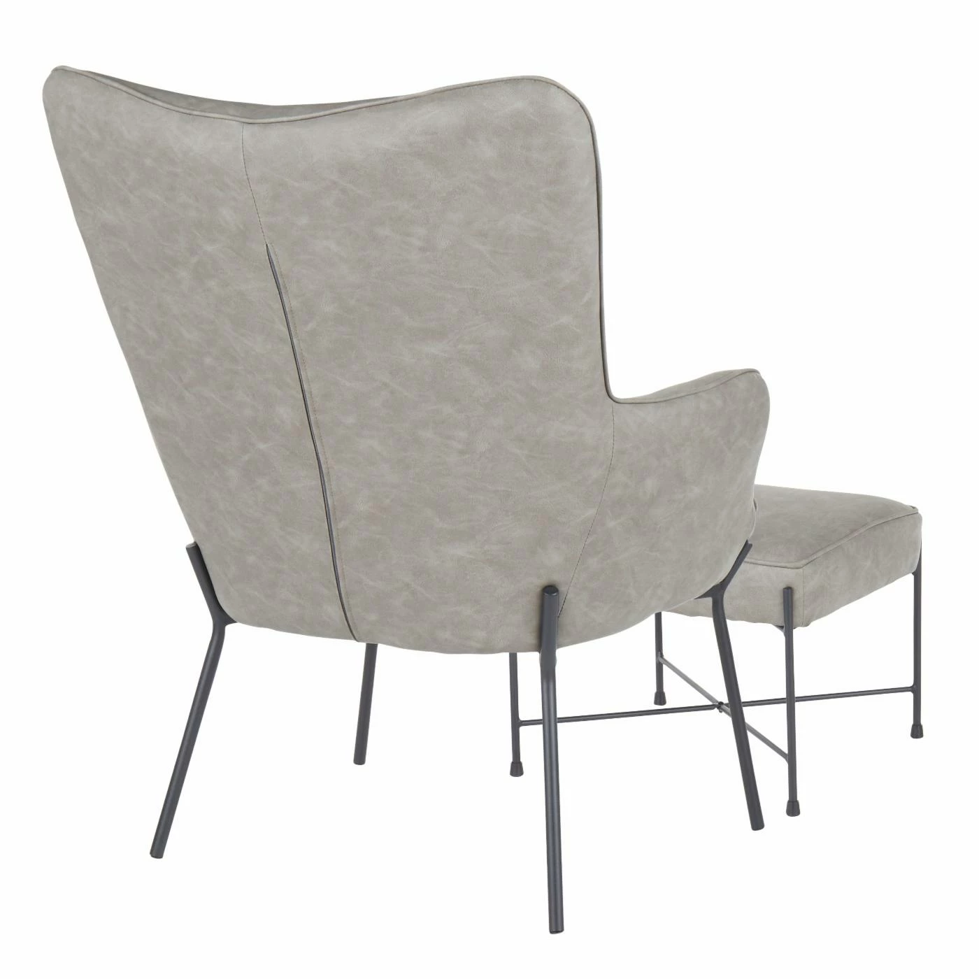 Buy π― Arm Chairs LumiSource Izzy Industrial Faux Leather Lounge Chair With Ottoman π― - Image 4