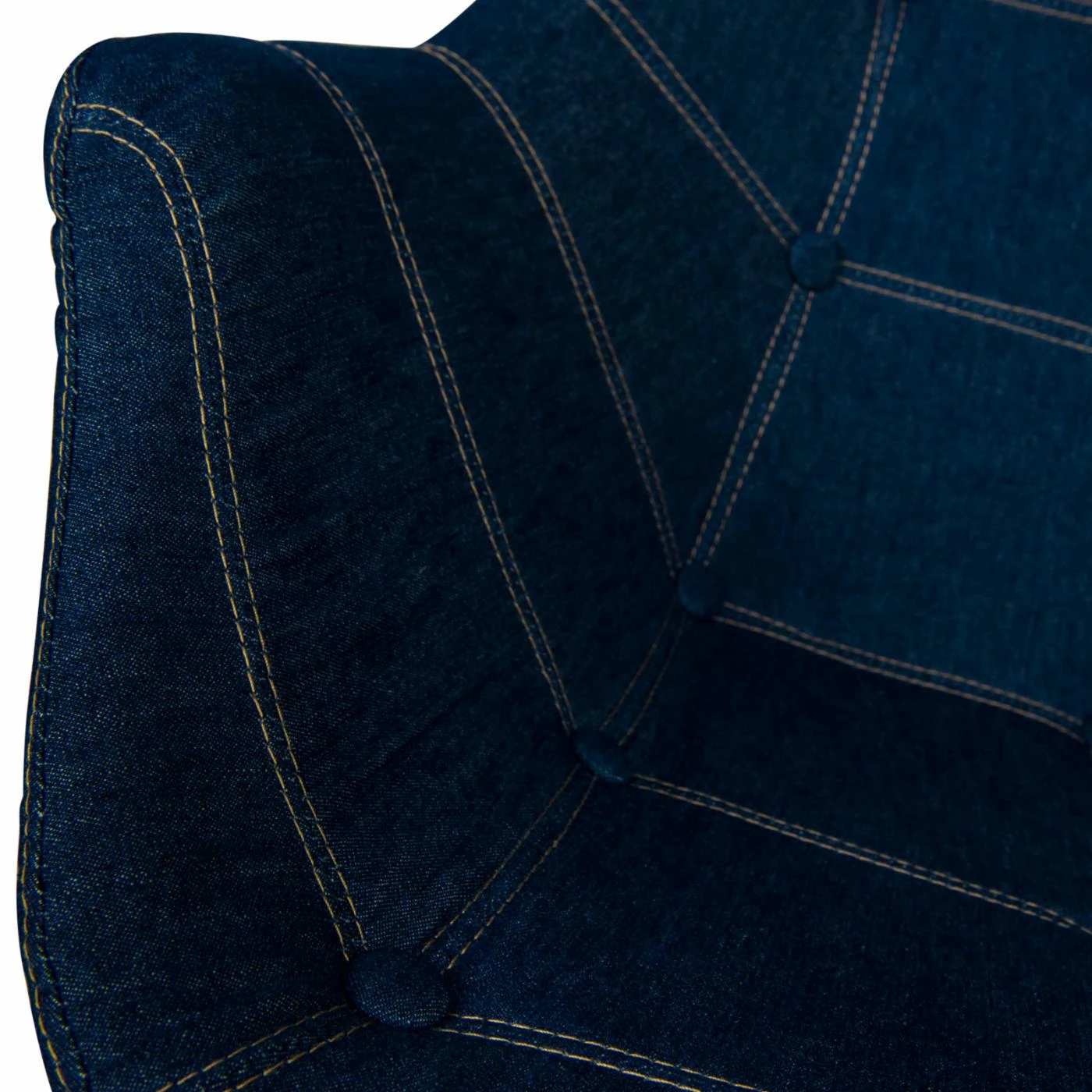 Best Sale ๐ Arm Chairs LeisureMod Milburn Tufted Denim Lounge Chair โญ - Image 4