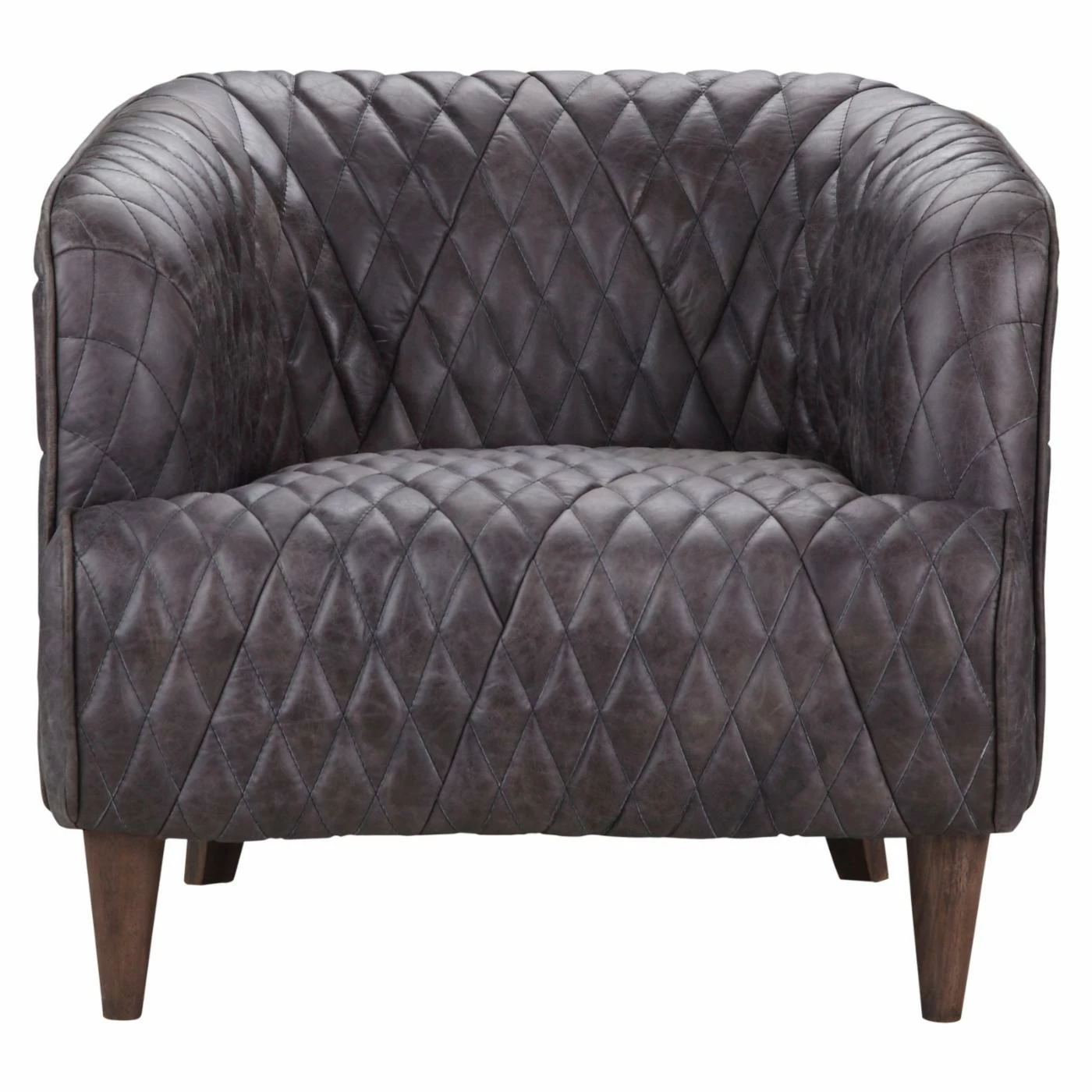 Best deal โค๏ธ Barrel Chairs Moes Home Collection Magdelan Tufted Leather Arm Chair ๐ฏ - Image 4