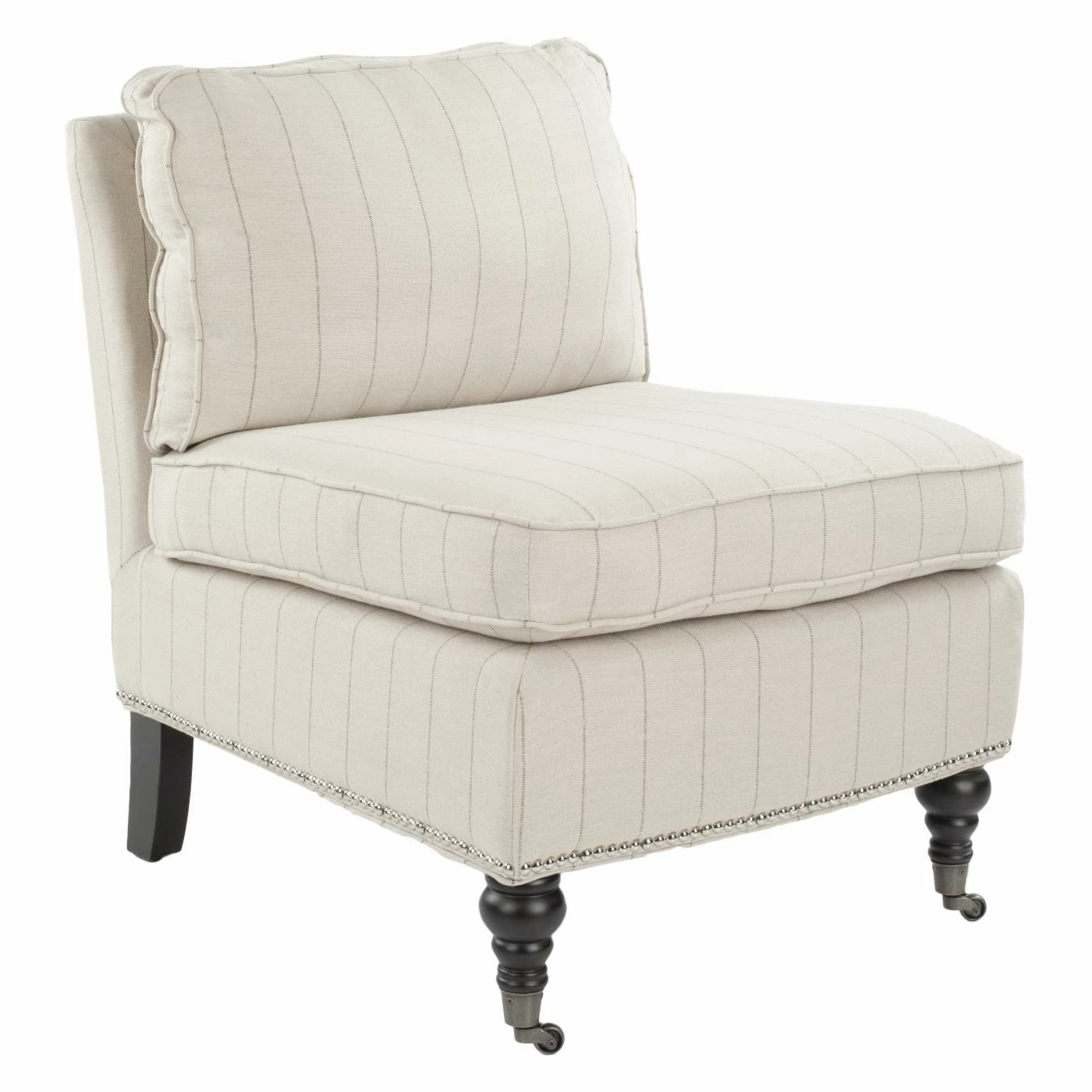 Cheap π Armless Chairs Safavieh Randy Slipper Chair With Beige Stripes β - Image 4