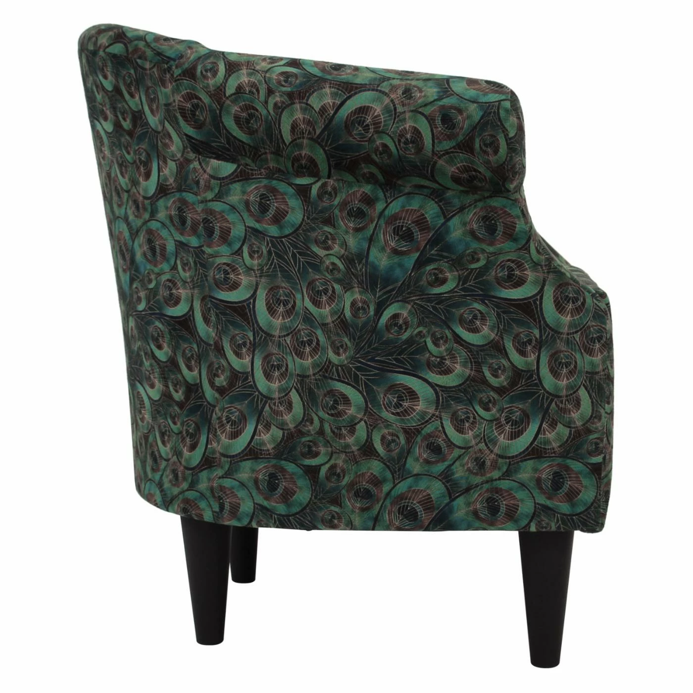 Best Sale π Barrel Chairs Fox Hill Nikole Peacock Print Club Chair π - Image 6