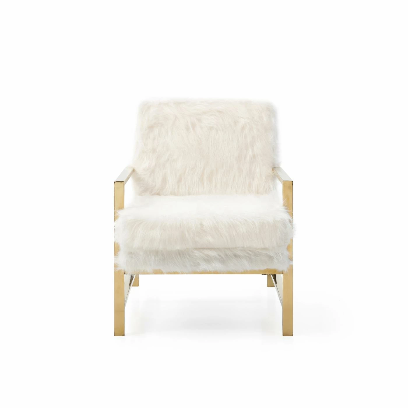 Buy ๐ Arm Chairs Hodedah Imports Glam Faux Fur Upholstered Accent Chair โค๏ธ - Image 6