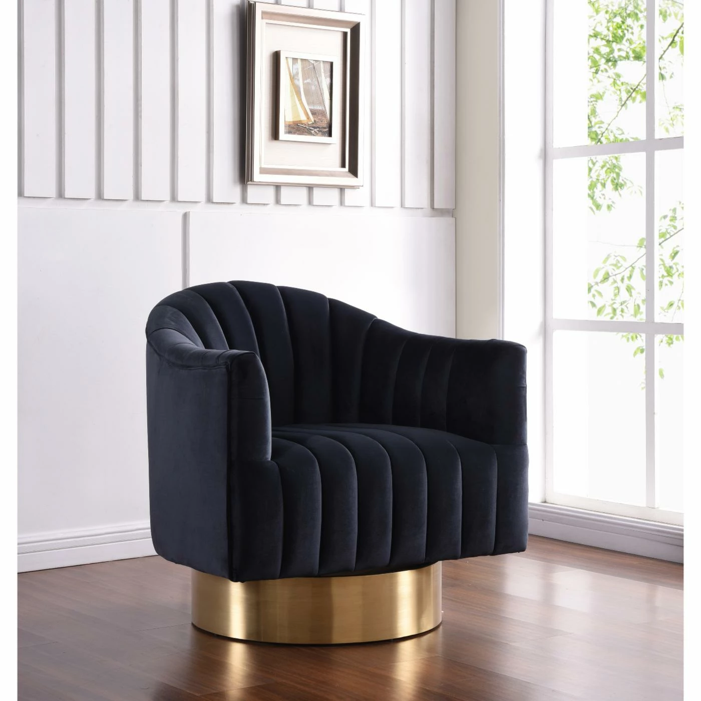 Hot Sale π€© Barrel Chairs Meridian Furniture Inc Farrah Velvet Accent Chair π₯° - Image 6