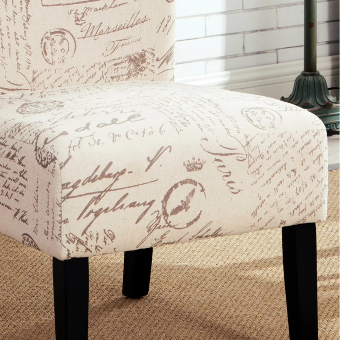 Budget ๐คฉ Armless Chairs Roundhill Furniture Capa English Letter Print Fabric Armless Contemporary Accent Chair ๐ - Image 6