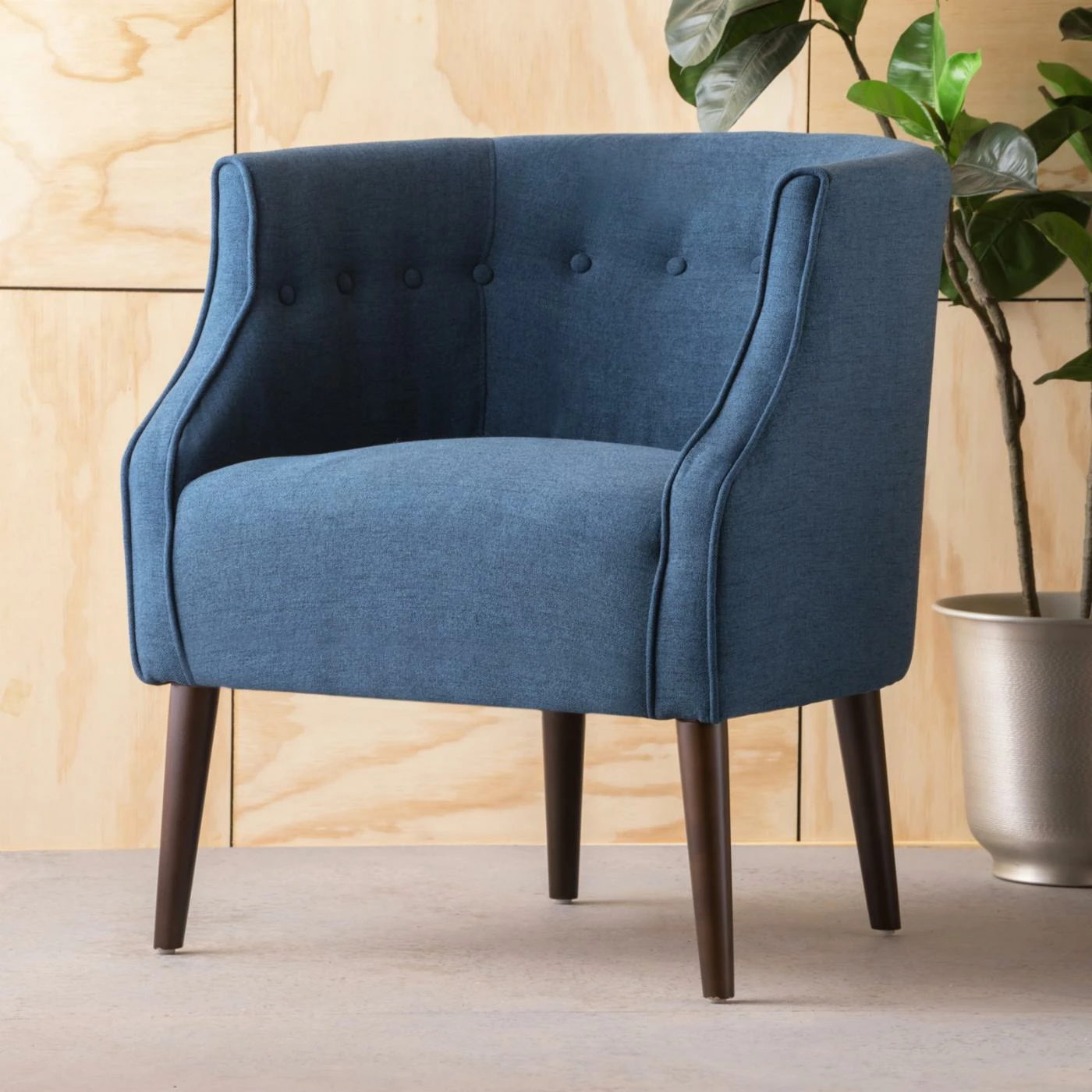 Best Sale โญ Best Selling Home Barrel Chairs Brandi Navy Blue Fabric Club Chair ๐ - Image 7