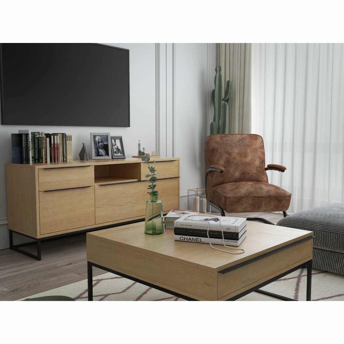 Budget ๐ Moes Home Collection Arm Chairs Moe's Home Collection Perth Leather Arm Chair - Light Brown ๐ - Image 8