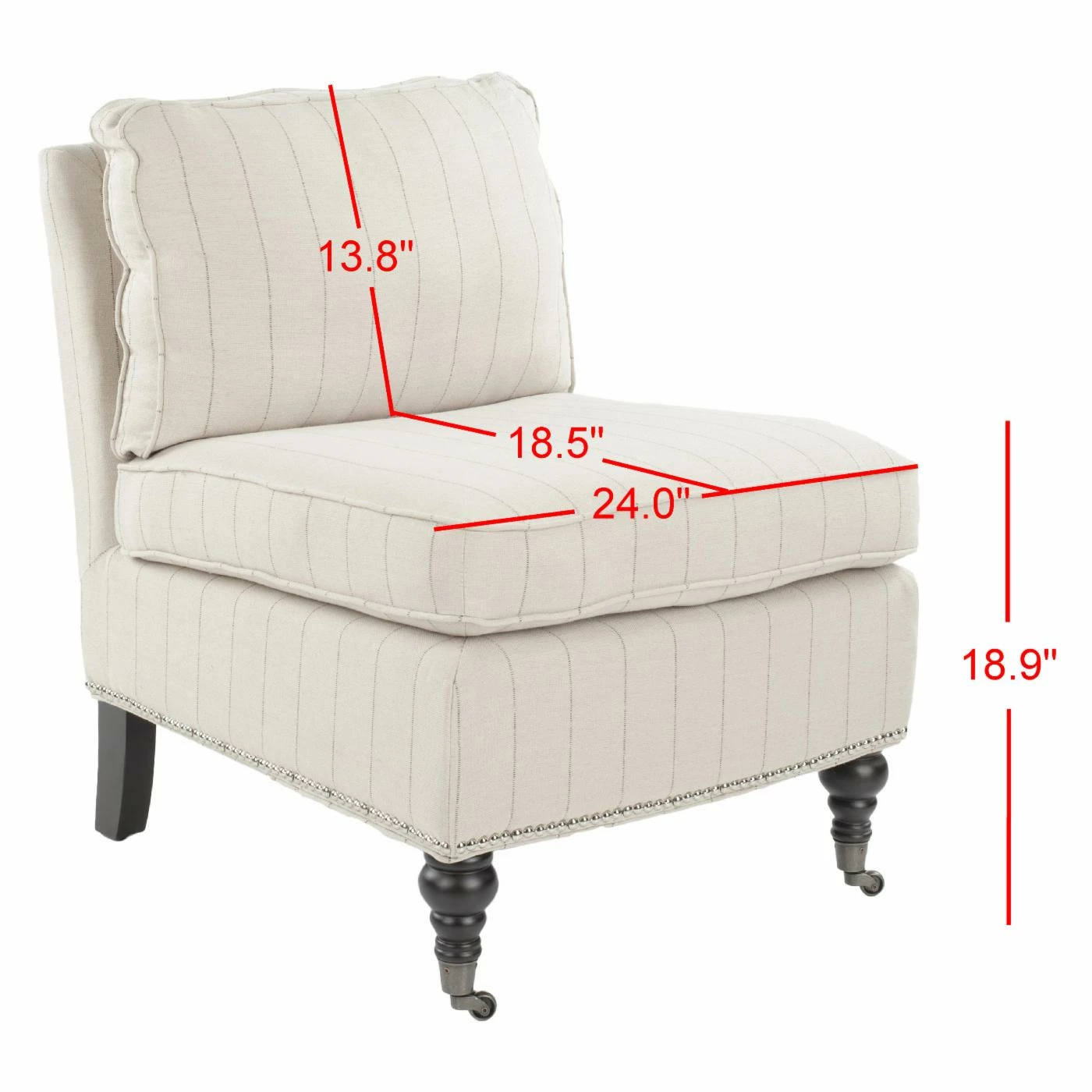 Cheap π Armless Chairs Safavieh Randy Slipper Chair With Beige Stripes β - Image 7