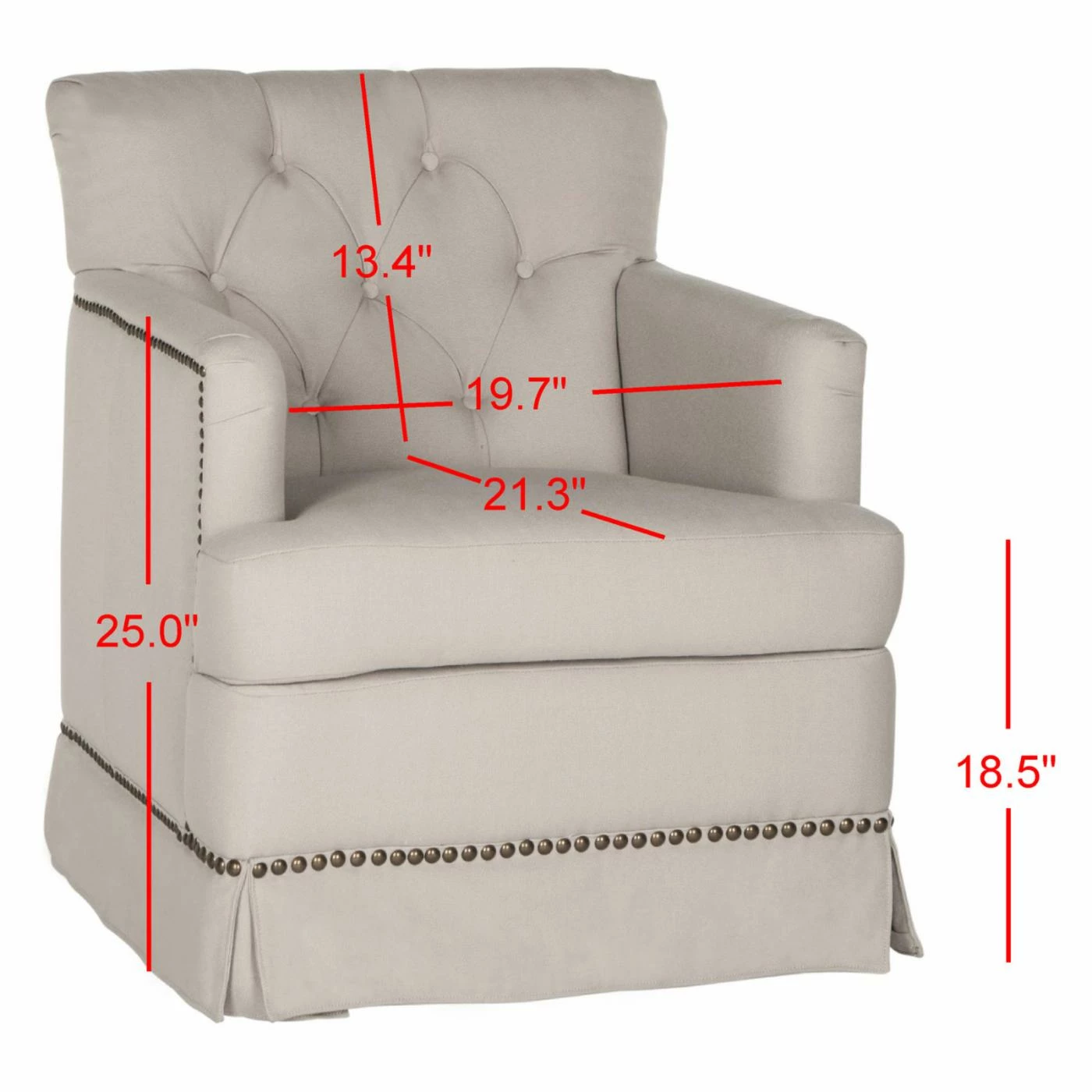 Flash Sale π Arm Chairs Safavieh Millicent Swivel Accent Chair With Brass Nail Heads β - Image 4