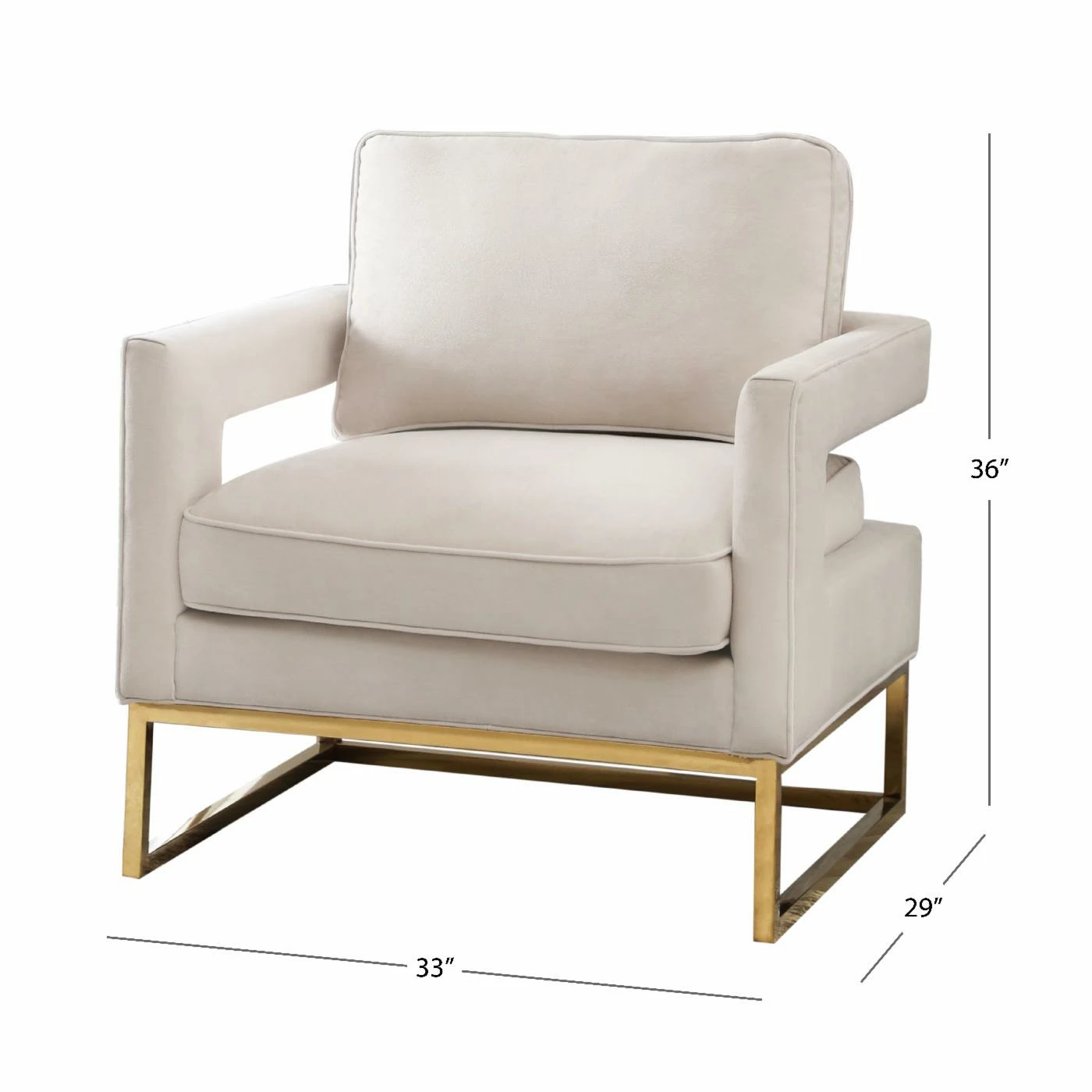 Promo β Arm Chairs Abbyson Kaden Velvet Armchair With Stainless Steel Base π - Image 7