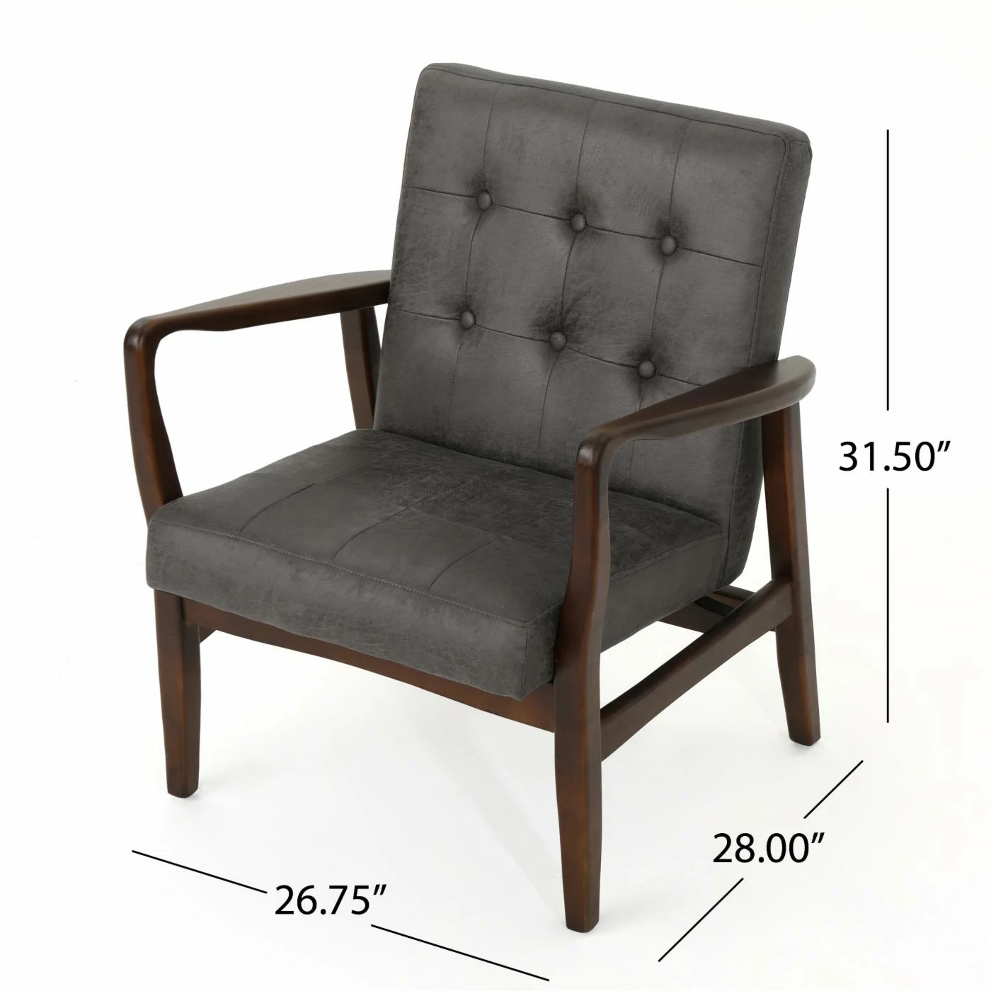 Hot Sale ๐ Arm Chairs HN Home Adams Mid-Century Modern Tufted Microfiber Club Chair ๐ฅฐ - Image 9