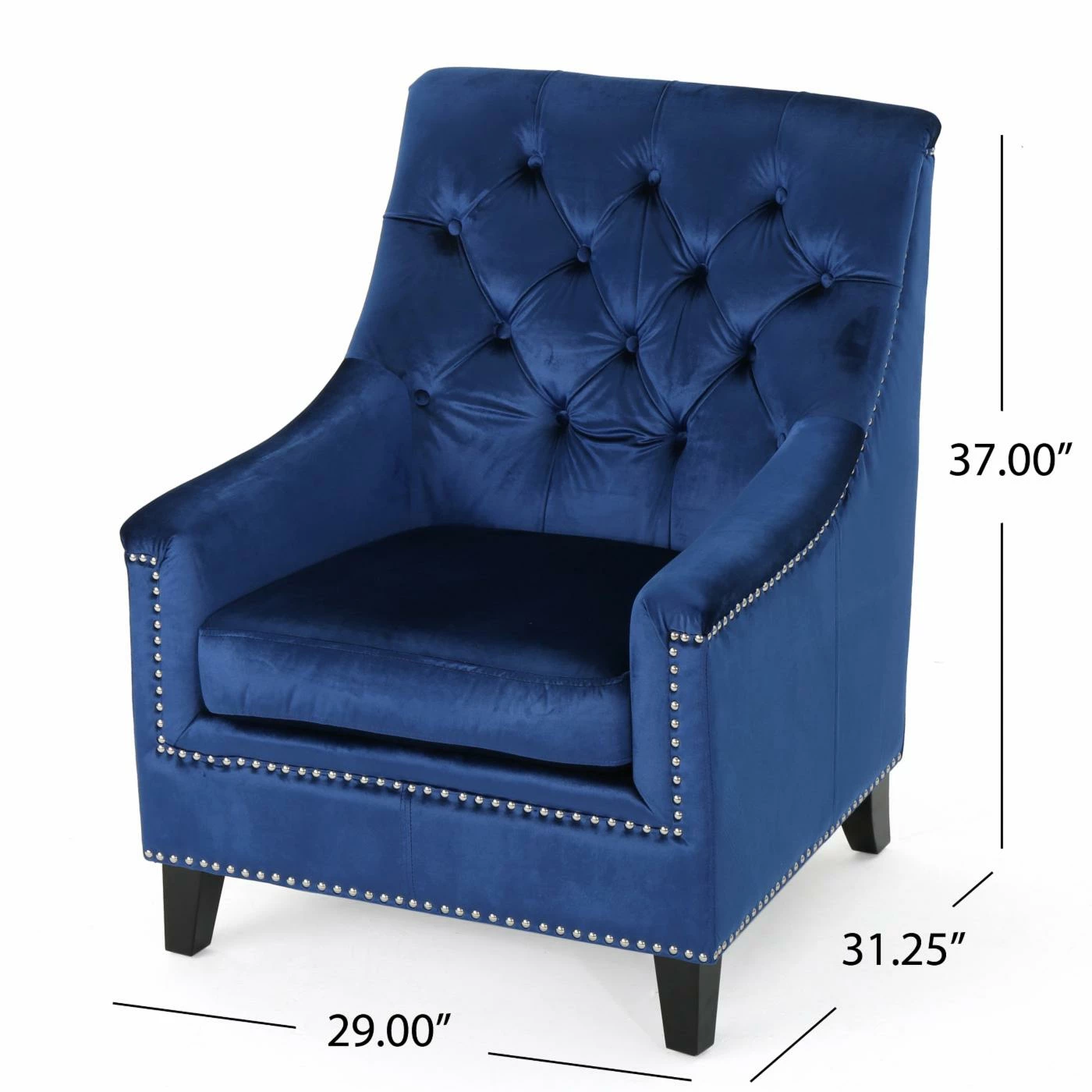 Budget βοΈ Best Selling Home Arm Chairs Jaclyn Velvet Tufted Club Chair π - Image 8