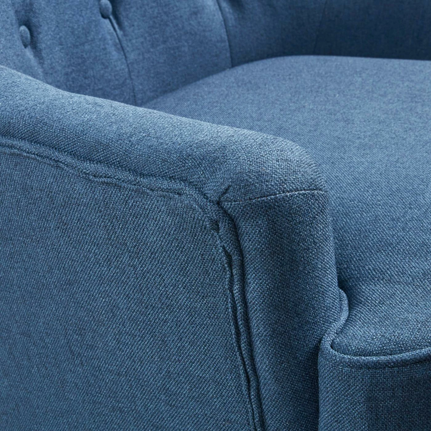 Brand new โ๏ธ Best Selling Home Arm Chairs Anikki Tufted Navy Blue Fabric Club Chair ๐ - Image 10