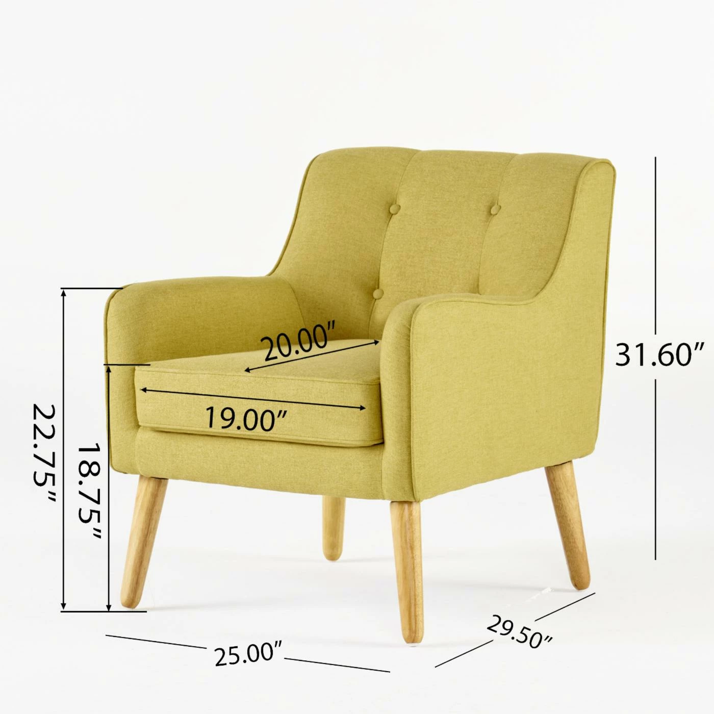 Deals β¨ Best Selling Home Club Chairs Felicity Mid-Century Modern Tufted Arm Chair β - Image 10