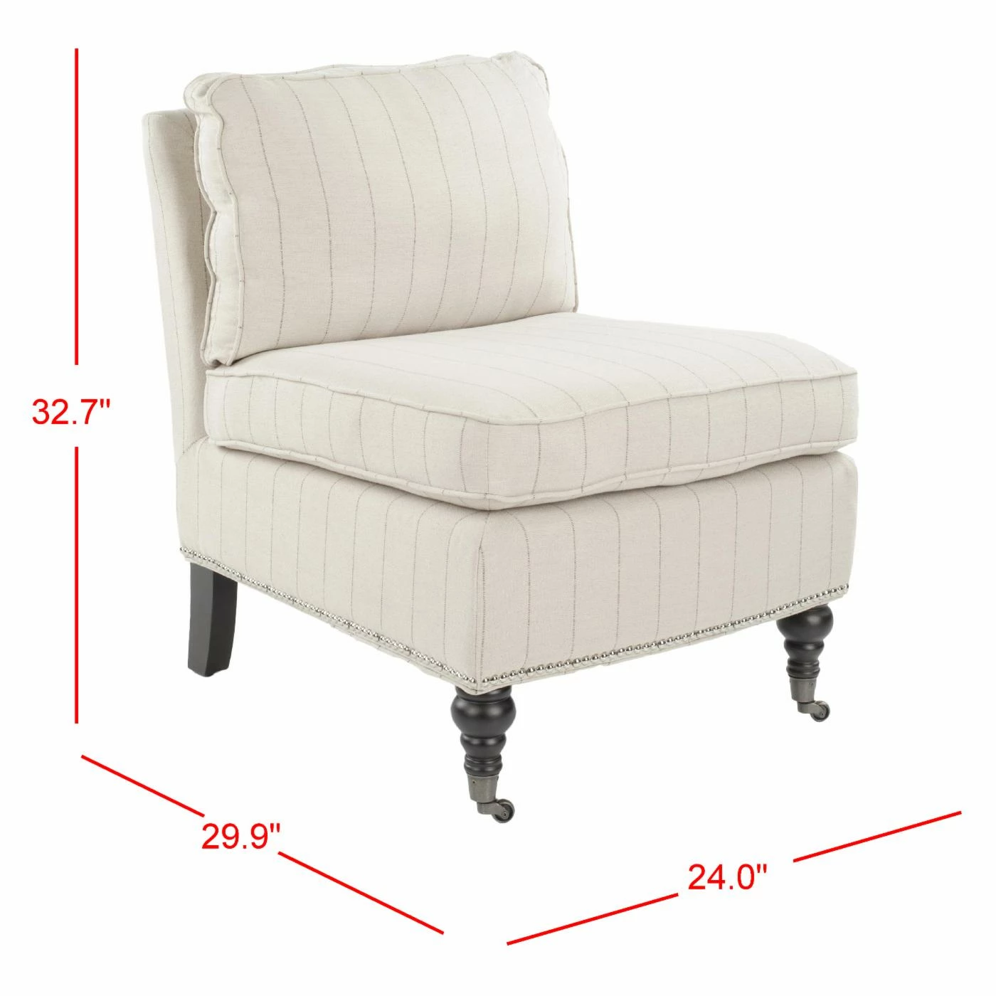 Cheap π Armless Chairs Safavieh Randy Slipper Chair With Beige Stripes β - Image 8