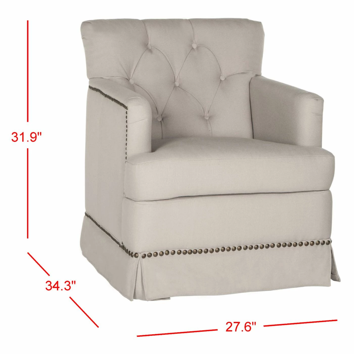 Flash Sale π Arm Chairs Safavieh Millicent Swivel Accent Chair With Brass Nail Heads β - Image 5