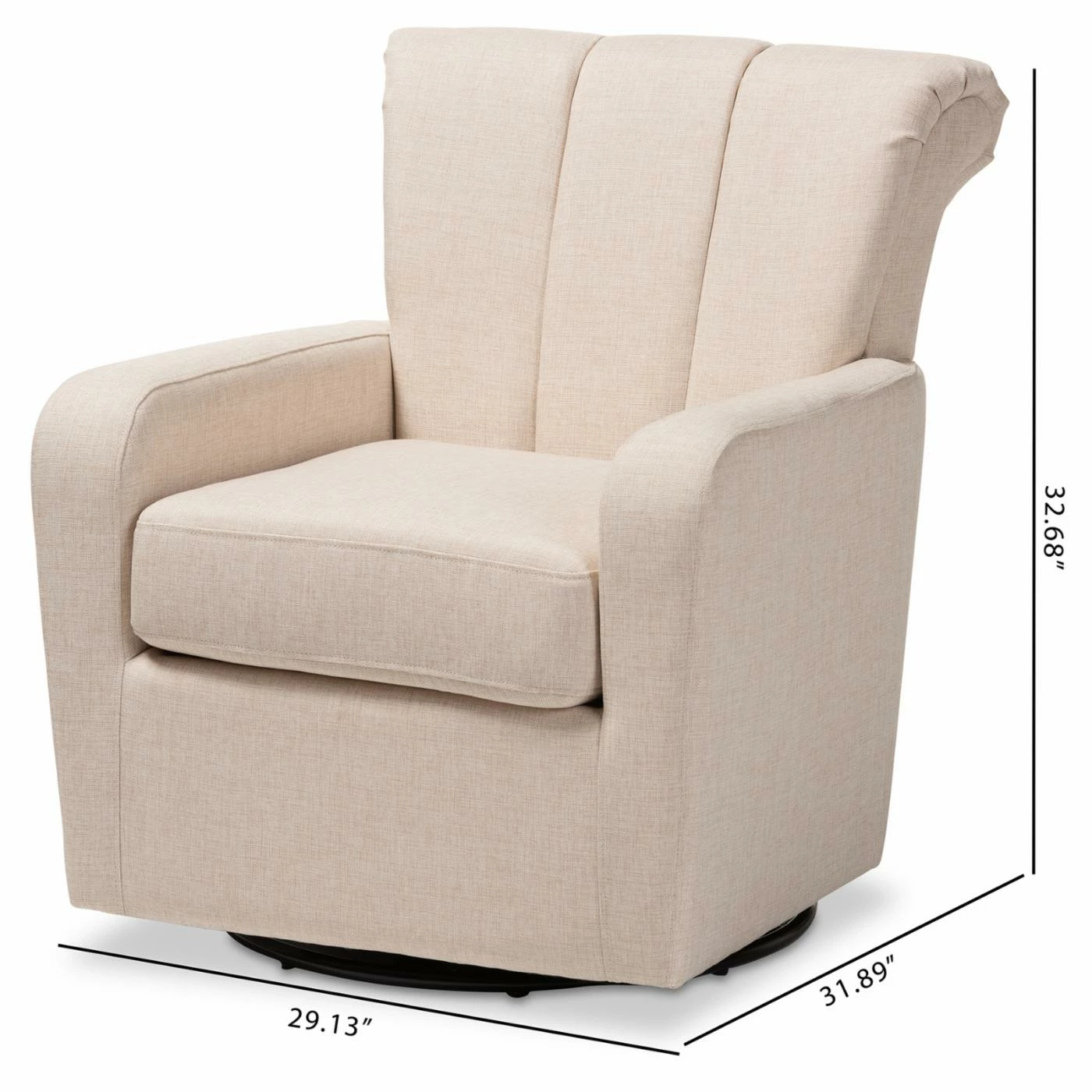 Best deal ๐ Arm Chairs Baxton Studio Rayner Upholstered Swivel Arm Chair ๐ - Image 10