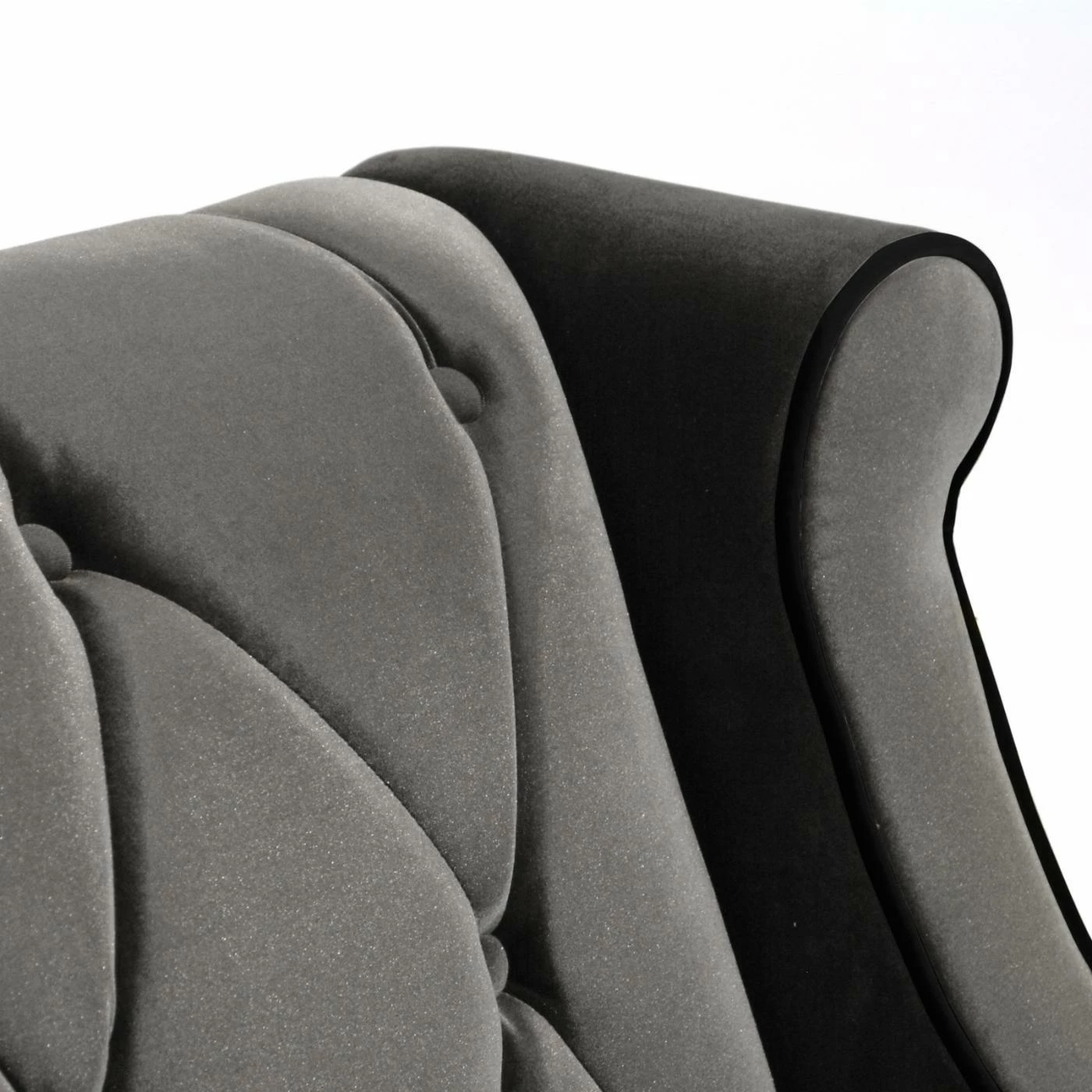 Best Pirce โค๏ธ Wingback Chairs Armen Living Barrister Chair - Gray Velvet With Black Piping ๐ - Image 3