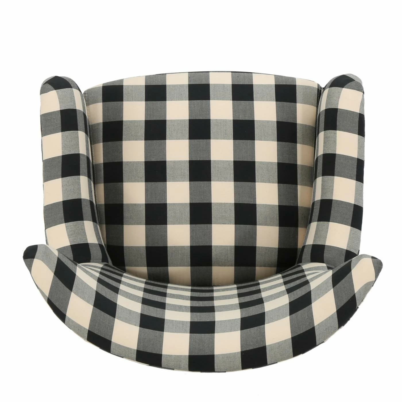 Discount ✔️ Wingback Chairs HN Home Woodbridge Transitional Black And White Plaid Fabric Club Chair 🤩 - Image 3