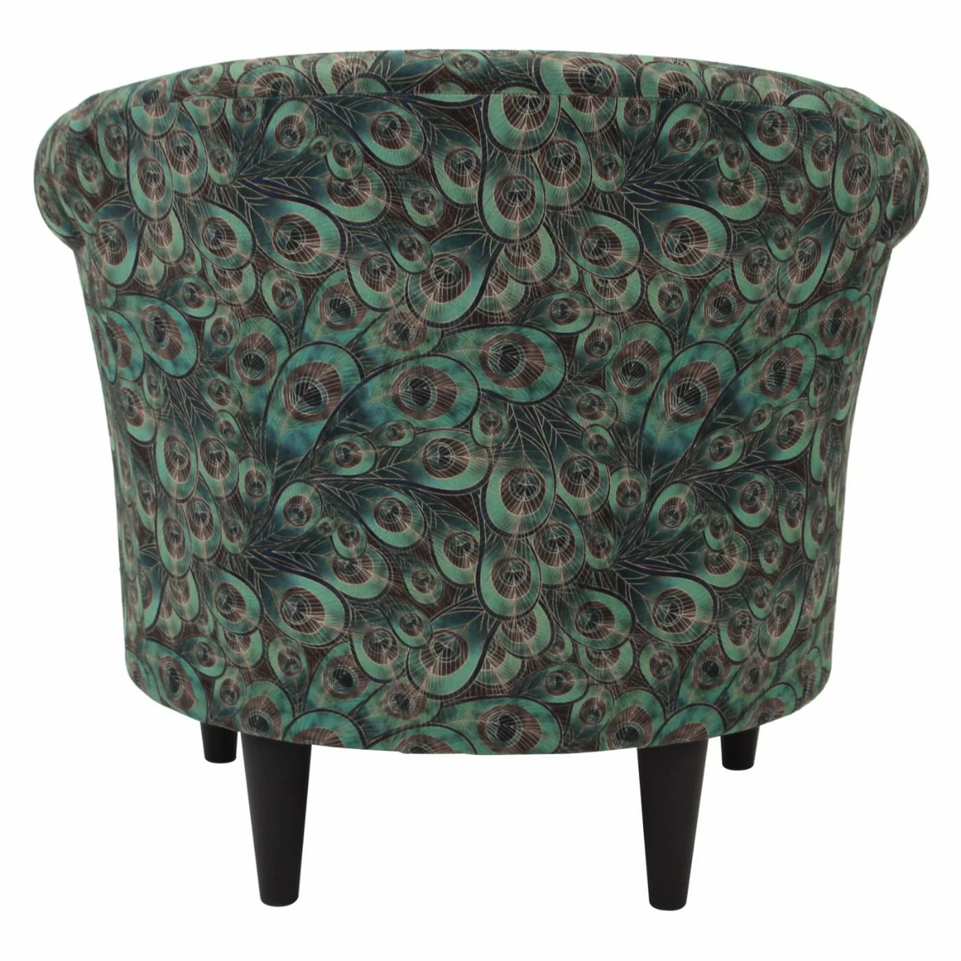 Best Sale π Barrel Chairs Fox Hill Nikole Peacock Print Club Chair π - Image 3