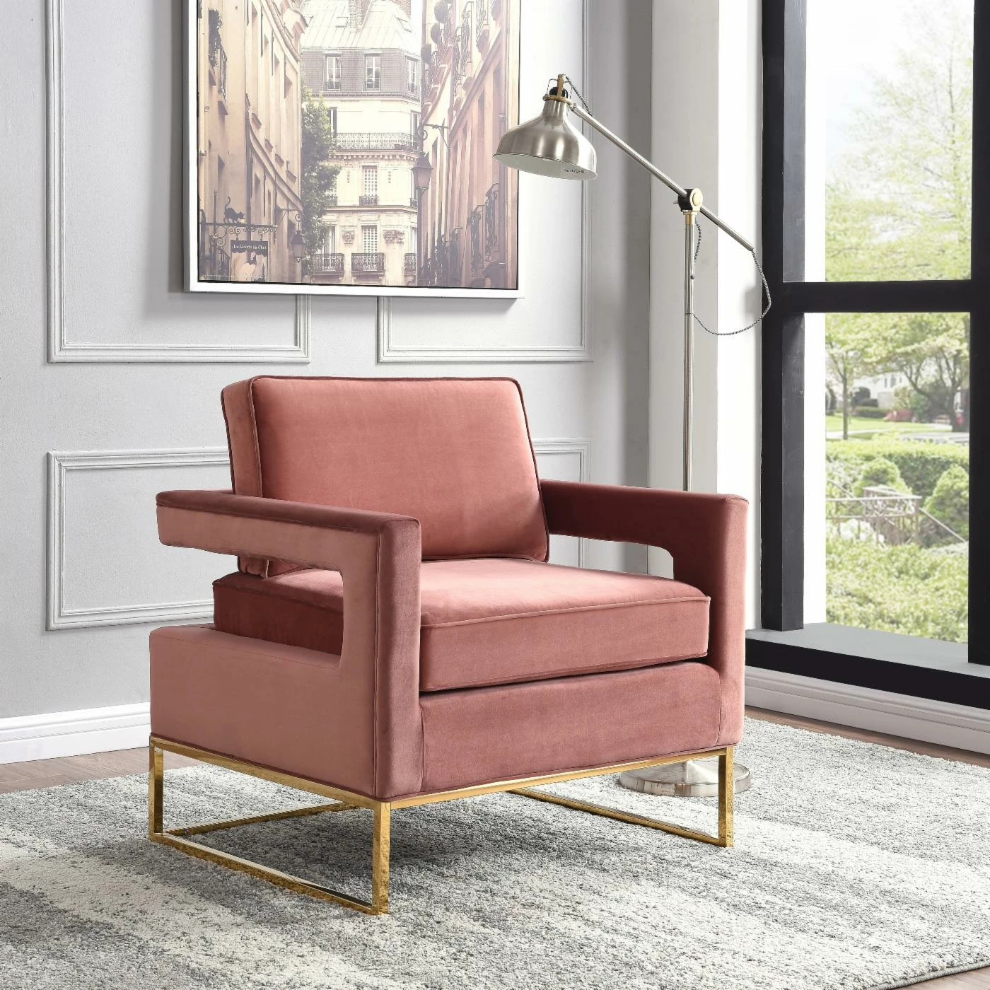 Best Pirce π― Arm Chairs Meridian Furniture Inc Noah Velvet Accent Chair π€© - Image 3