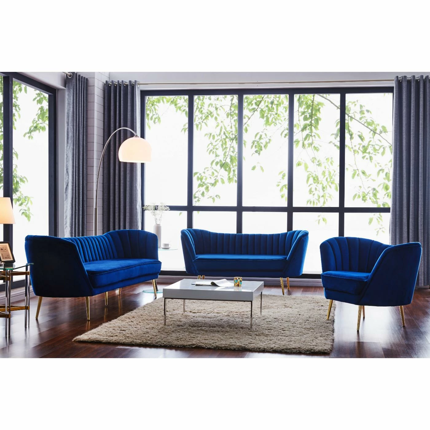 New β€οΈ Armless Chairs Meridian Furniture Inc Margo Velvet Chair β€οΈ - Image 3