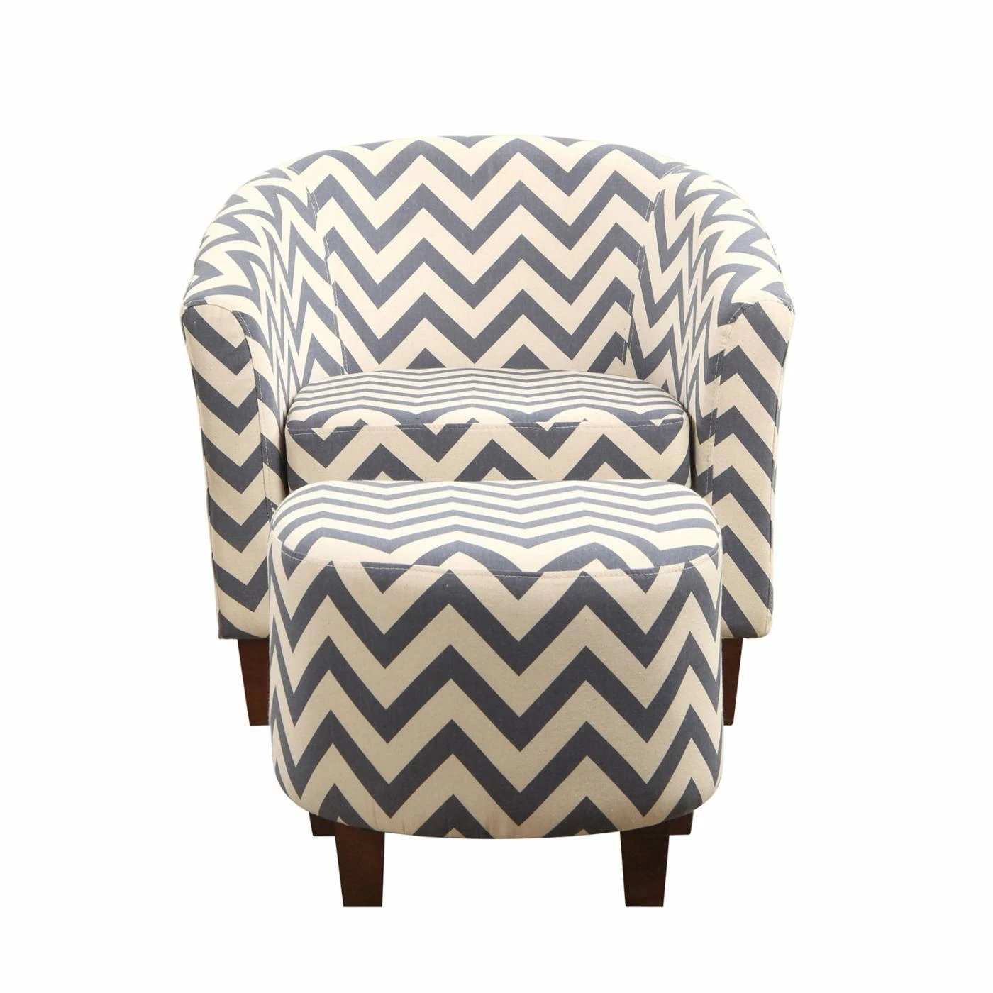 Coupon โ๏ธ Barrel Chairs Nathaniel Home Adriana Chevron Barrel Accent Chair With Ottoman ๐ - Image 3