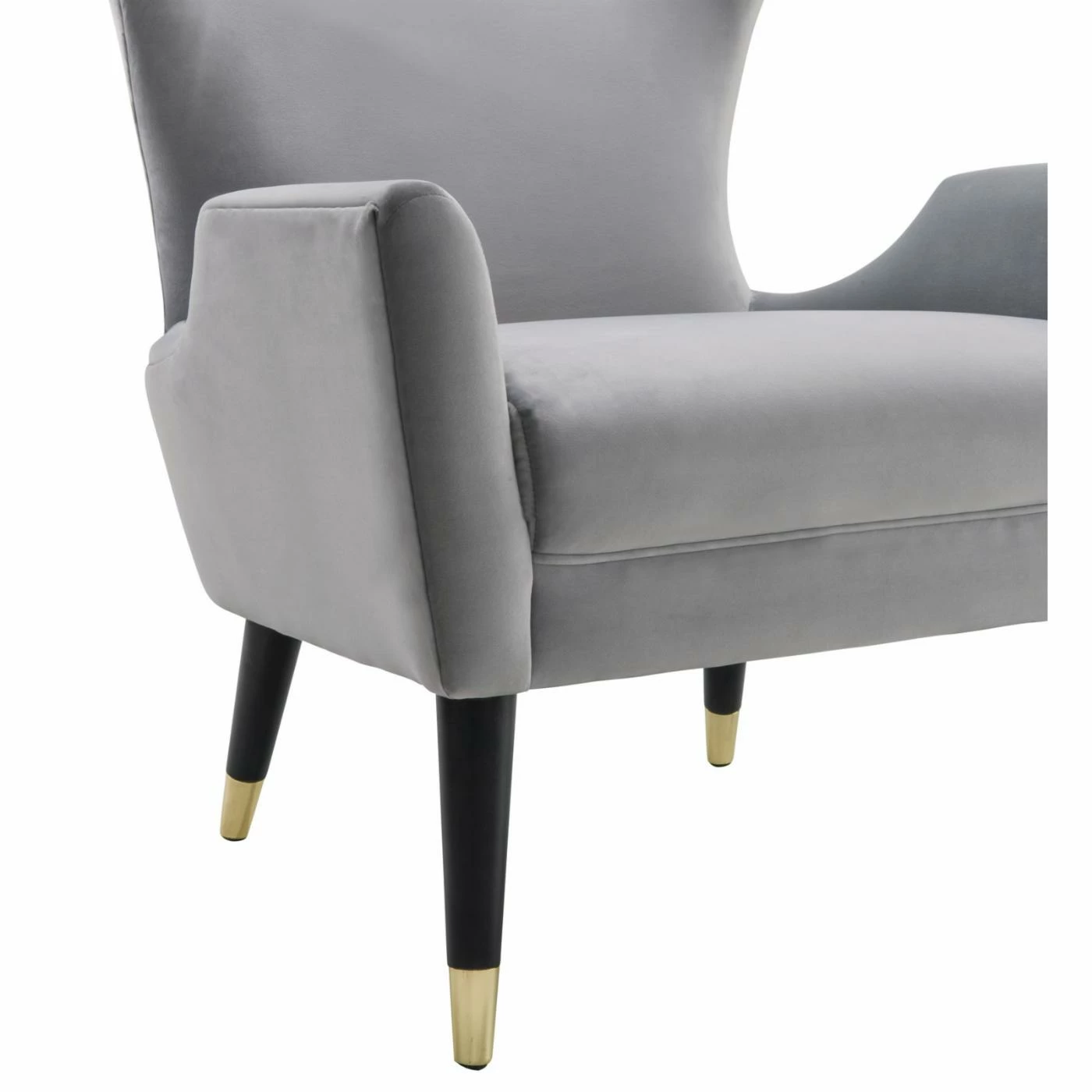 Hot Sale ๐ Wingback Chairs TOV Furniture Logan Grey Velvet Chair ๐ - Image 3