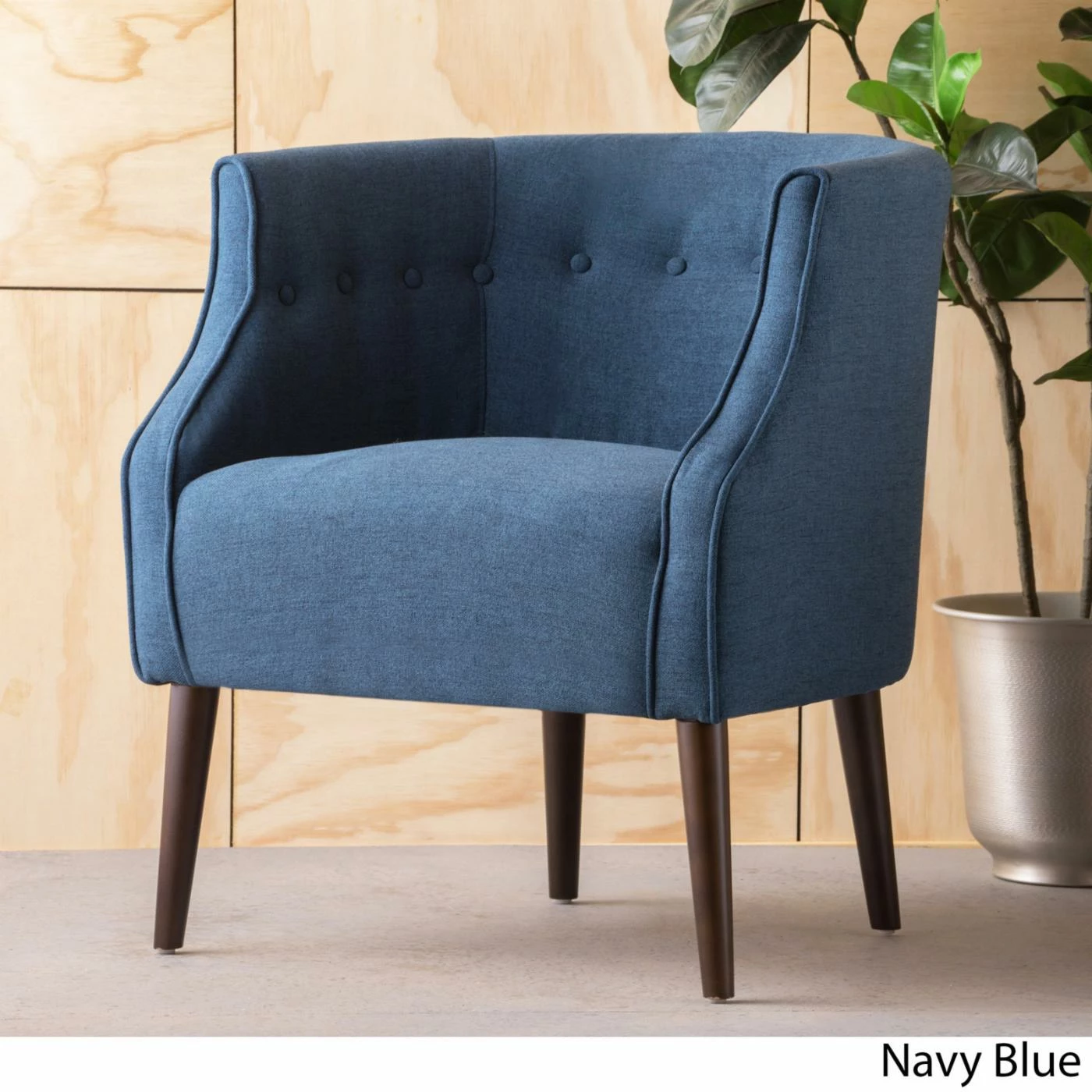 Best Sale โญ Best Selling Home Barrel Chairs Brandi Navy Blue Fabric Club Chair ๐ - Image 2