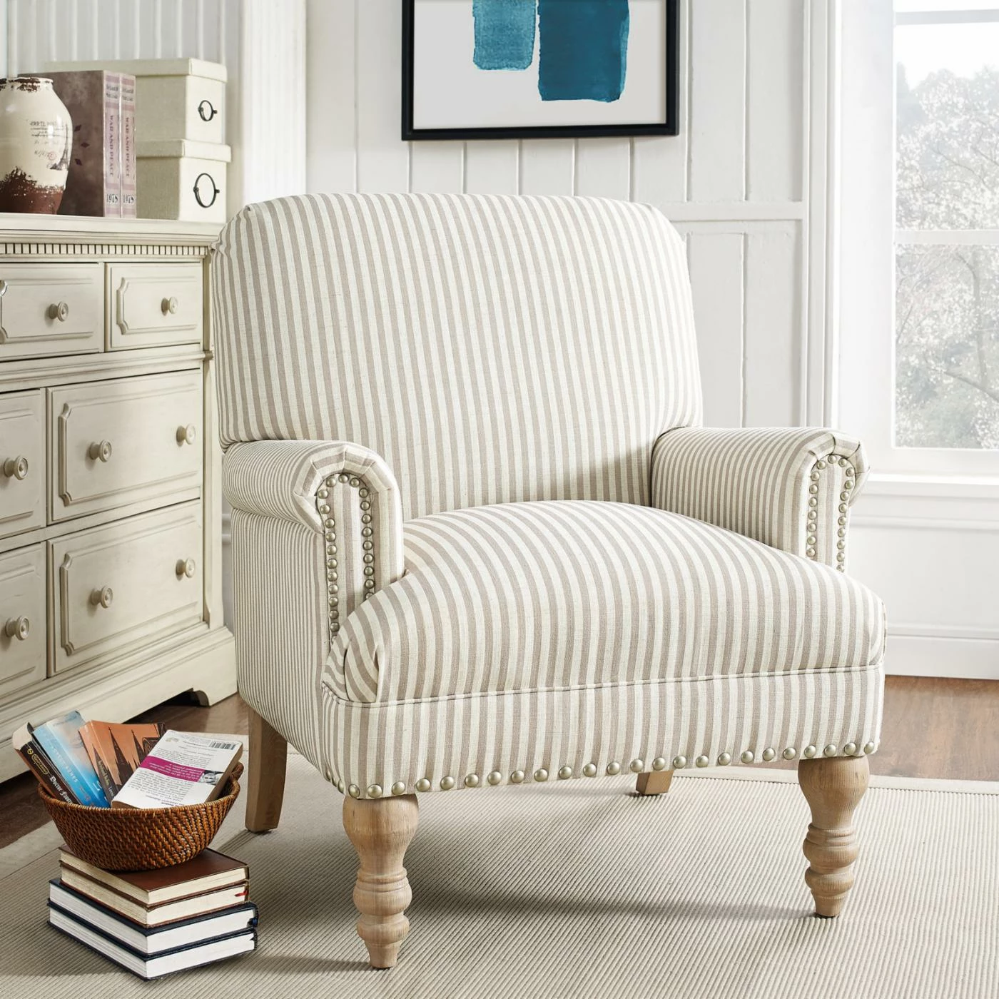 Outlet ๐ Arm Chairs HumbleNest Homestead Striped Accent Arm Chair โจ - Image 2