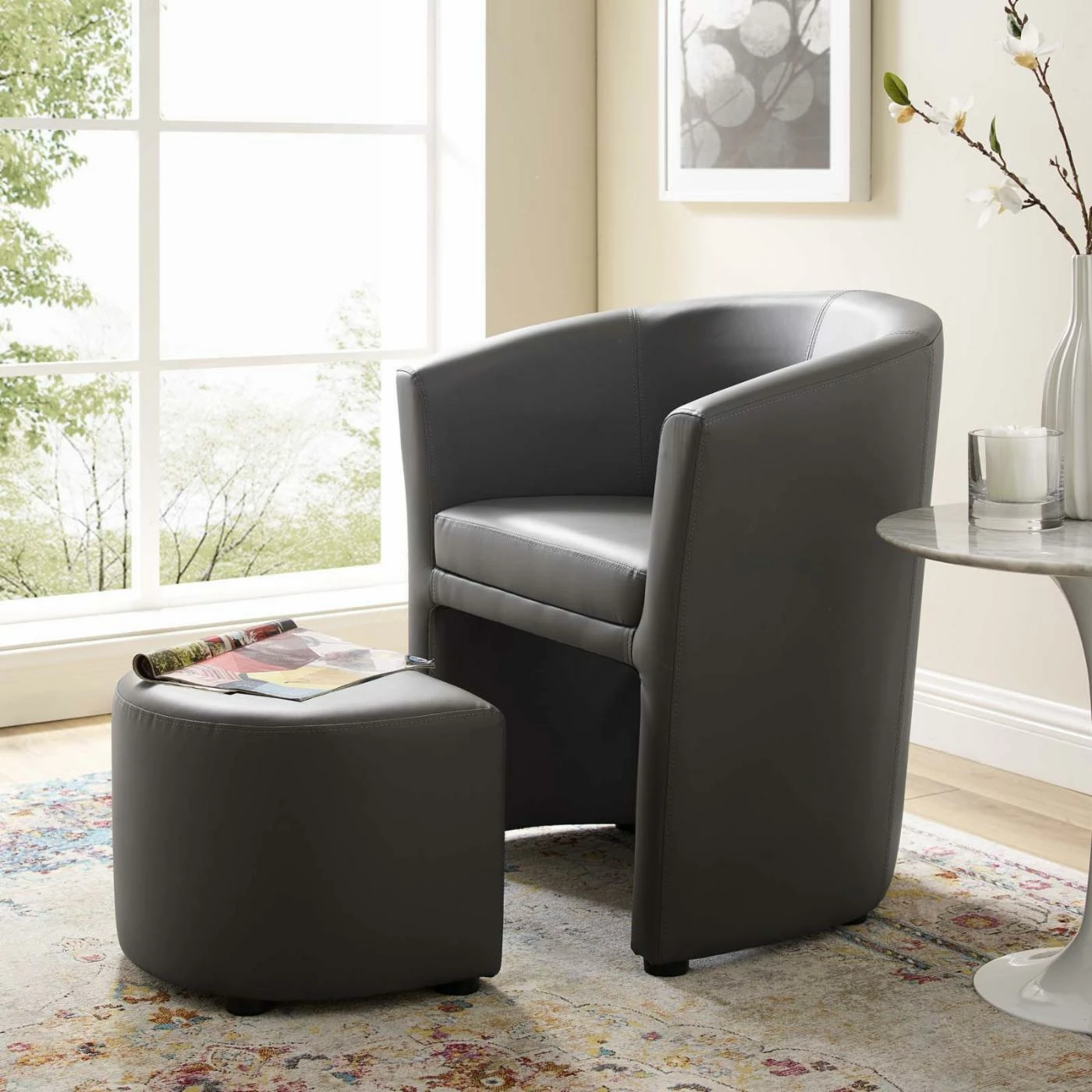 Deals ๐ Barrel Chairs Modway Divulge Armchair And Ottoman ๐ - Image 2