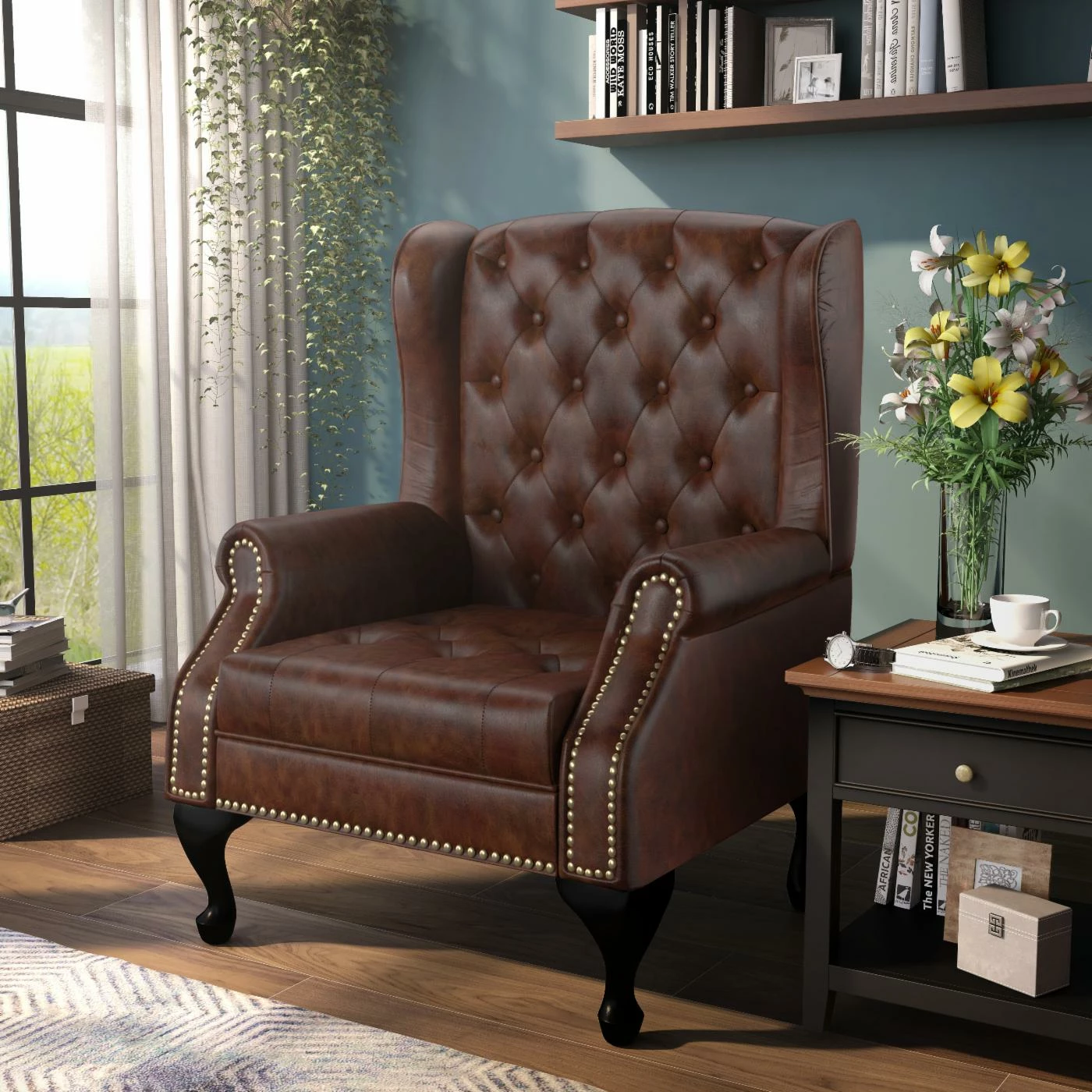 Cheapest ๐คฉ Wingback Chairs Furniture Of America Vaughan Wing Chair โ - Image 2
