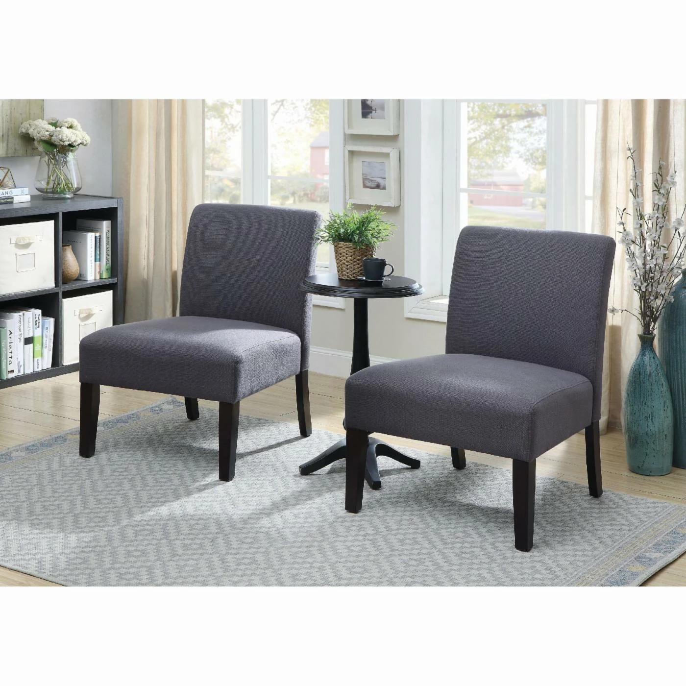 Brand new π Armless Chairs Furniture Of America Karyn 3 Piece Accent Table And Chair Set 𧨠- Image 2