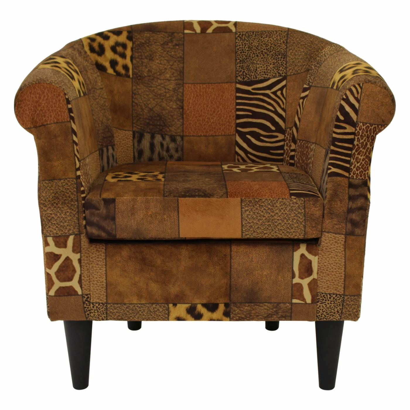 Brand new π Barrel Chairs Fox Hill Nikole Patchwork Animal Print Club Chair π - Image 2