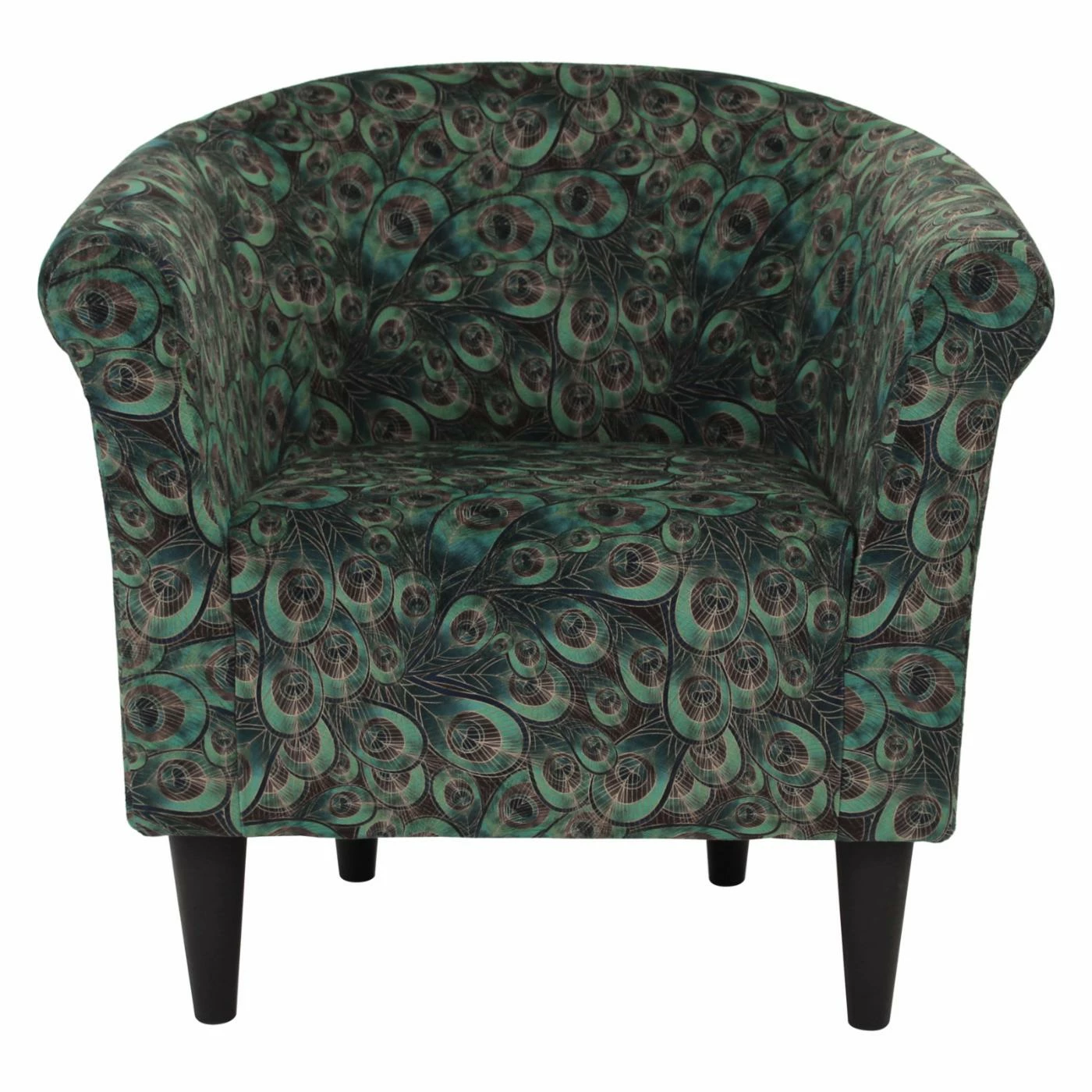 Buy โจ Barrel Chairs Fox Hill Savannah Peacock Print Club Chair ๐ฏ - Image 2