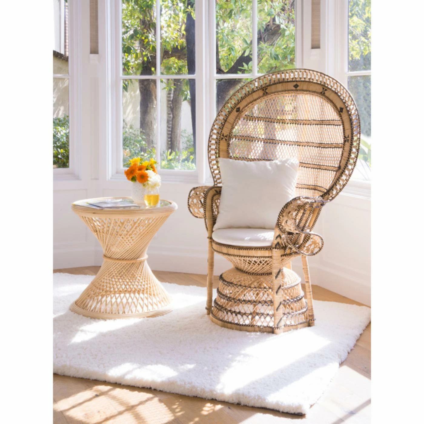 Wholesale π Arm Chairs KOUBOO Retro Peacock Rattan Accent Chair π€© - Image 2