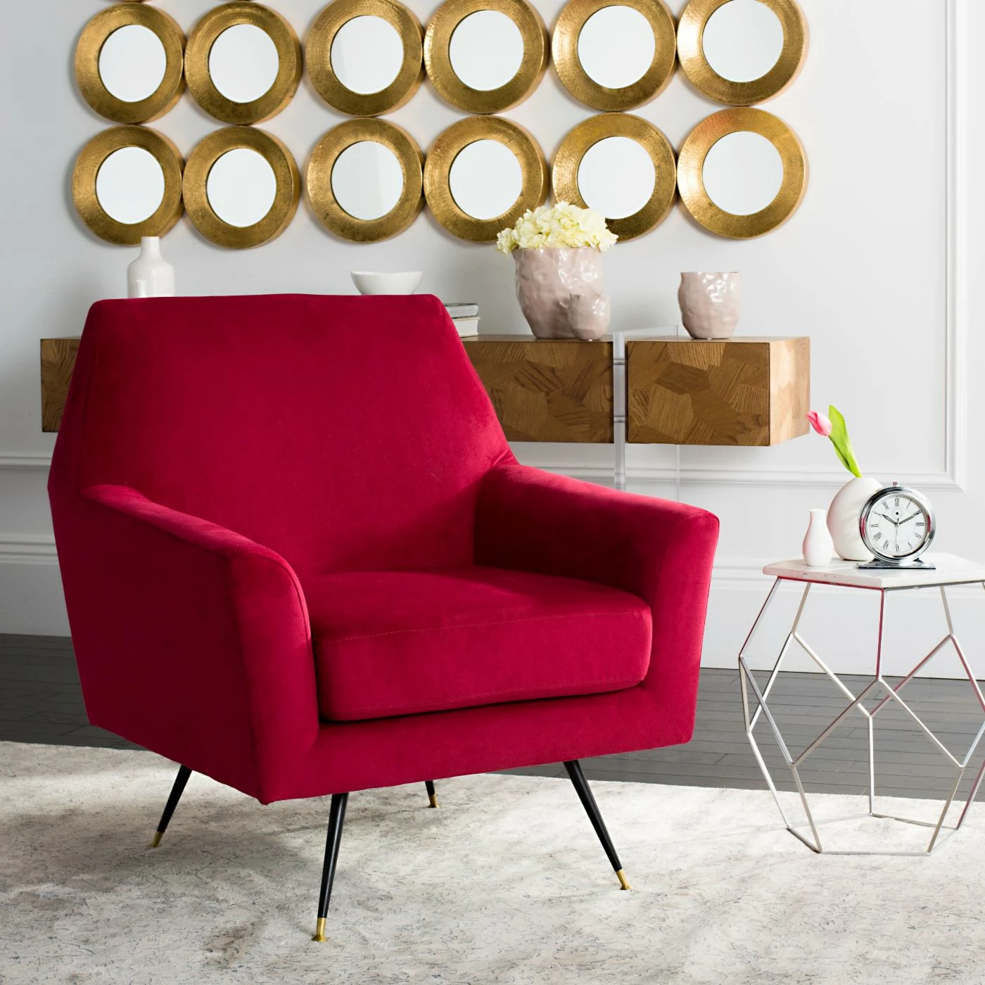 Brand new ๐ Arm Chairs HN Home Sergeyevich Mid-Century Modern Velvet Retro Accent Chair โ๏ธ - Image 2