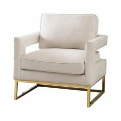 Promo ⭐ Arm Chairs Abbyson Kaden Velvet Armchair With Stainless Steel Base 🎁