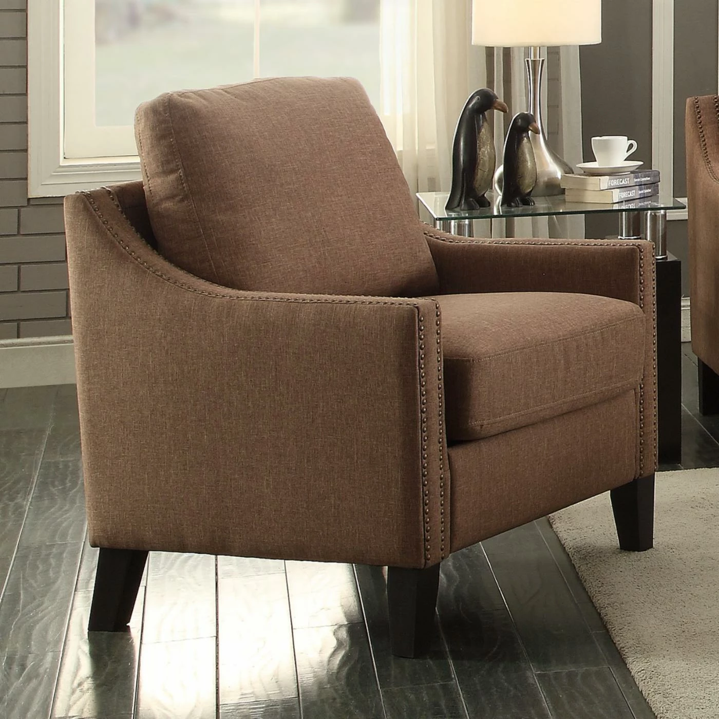 Cheapest โค๏ธ Arm Chairs Acme Furniture Zapata Jr Gray Linen Chair โญ