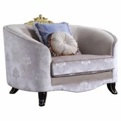 Hot Sale ๐ Barrel Chairs Acme Furniture Sheridan Accent Chair With Two Pillows โญ