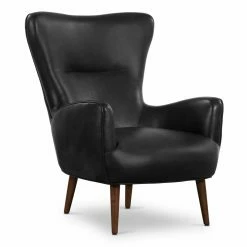 Deals 🤩 Wingback Chairs Poly & Bark Aida Leather Wingback Lounge Chair 😉