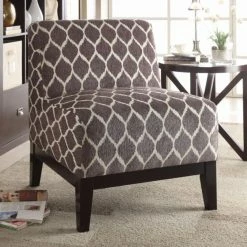 Best Pirce 🥰 Armless Chairs Benzara Slipper Chenille Trellis Accent Chair ⭐