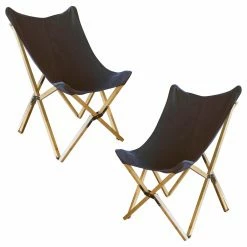 Hot Sale โค๏ธ Other Accent Chairs AmeriHome Canvas And Bamboo Butterfly Accent Chair - Set Of 2 ๐