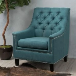 Coupon 🔥 Best Selling Home Arm Chairs Jasline Fabric Tufted Club Chair 👍