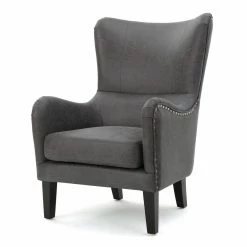Buy ⌛ Best Selling Home Wingback Chairs Lorenzo Fabric High Back Studded Chair 🧨