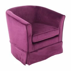 Buy ๐ Best Selling Home Barrel Chairs Cecilia Velvet Swivel Accent Chair With Loose Cover ๐