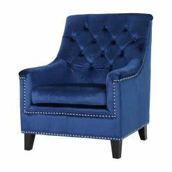 Budget โ๏ธ Best Selling Home Arm Chairs Jaclyn Velvet Tufted Club Chair ๐