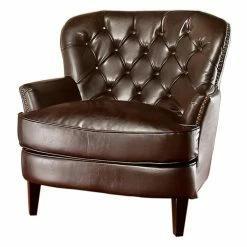 Best reviews of 🛒 Best Selling Home Arm Chairs Tufted Brown Leather Club Chair 👏